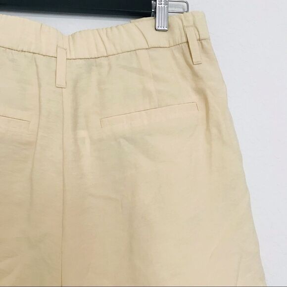New! Zara Bohemian Pleated Extra High Waisted Bermuda Ivory Shorts - Picture 8 of 10
